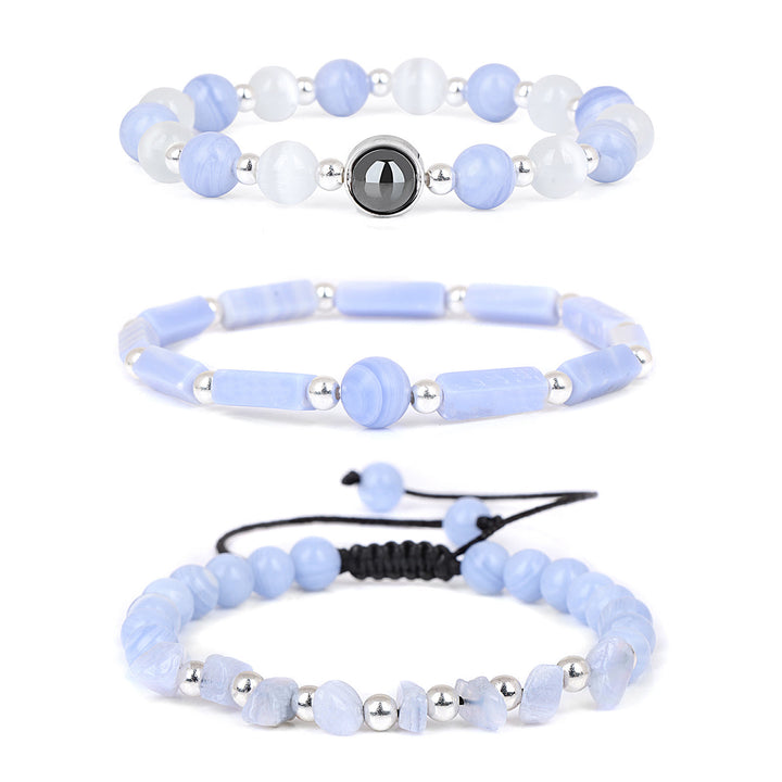 Olivenorma "Healing Wishes" Bracciale in cristallo naturale da 3 pezzi 