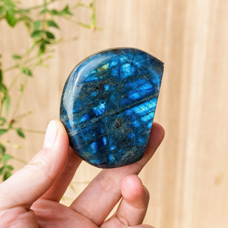 Decorazione in pietra preziosa grezza naturale di labradorite Olivenorma