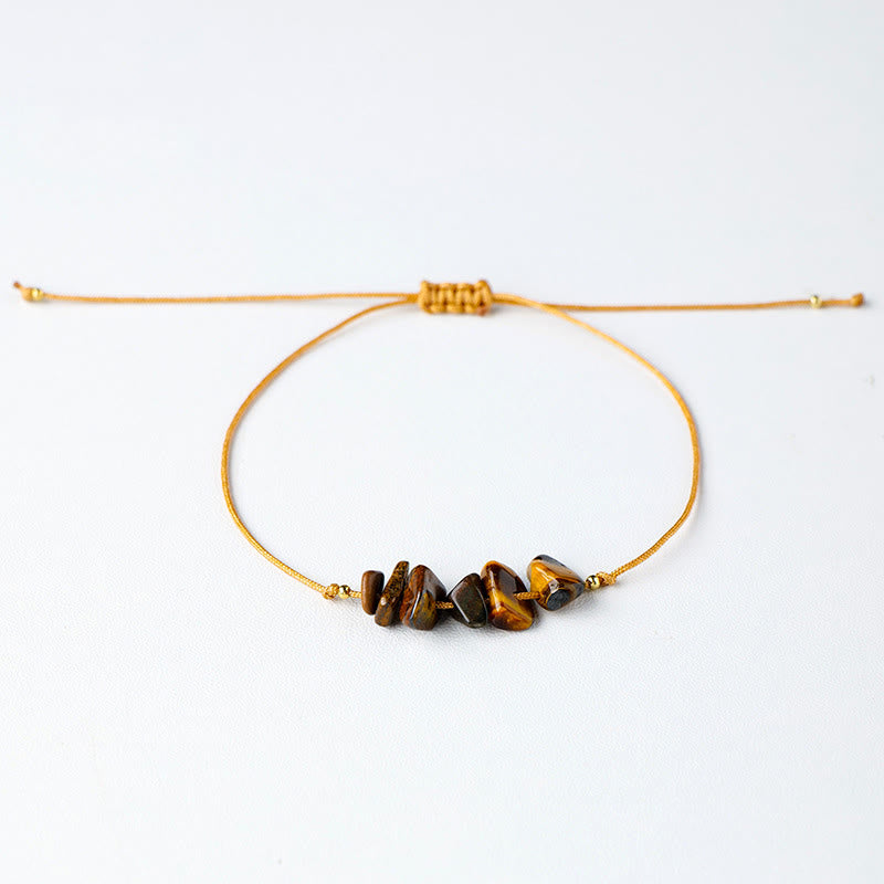 Bracciale intrecciato con pietre preziose irregolari "Nature's Healing Wishes" Olivenorma