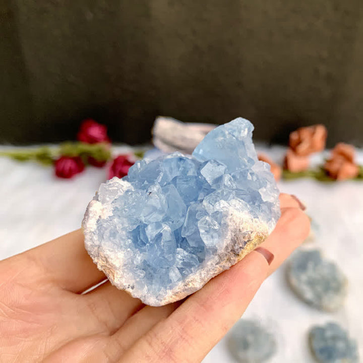 Decorazione con pietra preziosa curativa in geode di cianite naturale Olivenorma
