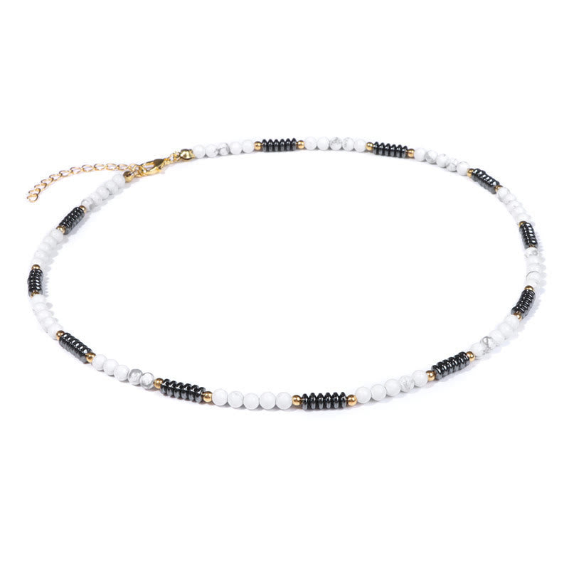 Collana Olivenorma con pietre preziose ed ematite