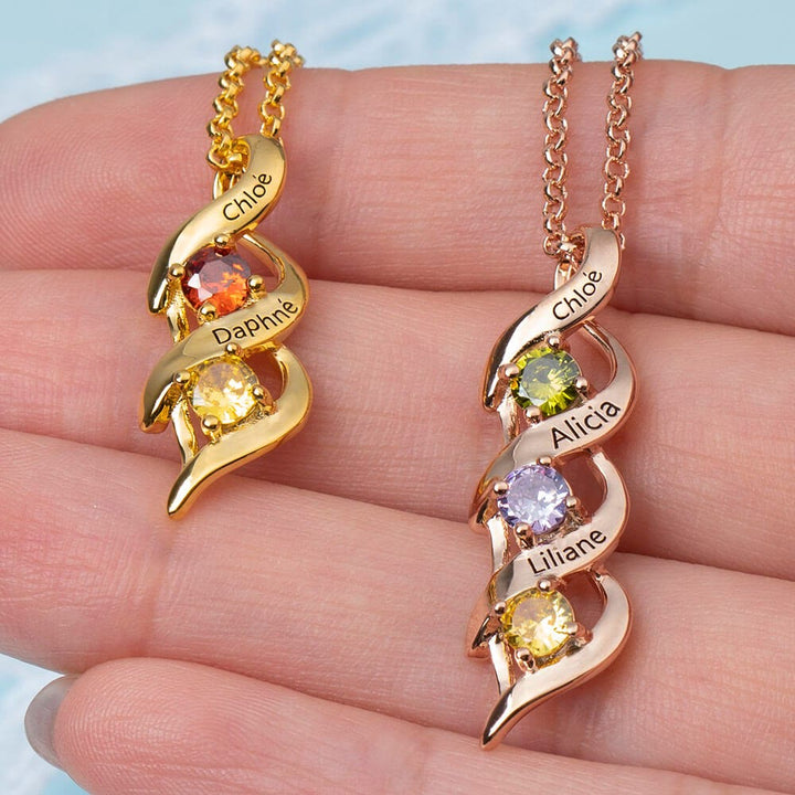 Collana personalizzata con incisioni e pietre portafortuna da 1 a 6