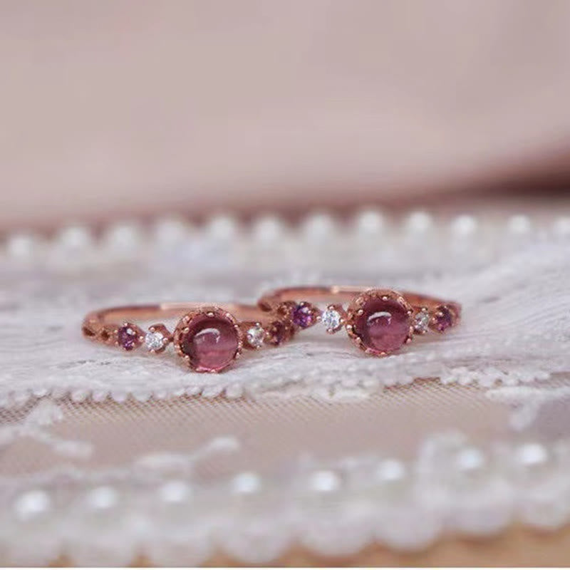 Anello nuziale di fidanzamento con granato Olivenorma  - image 6