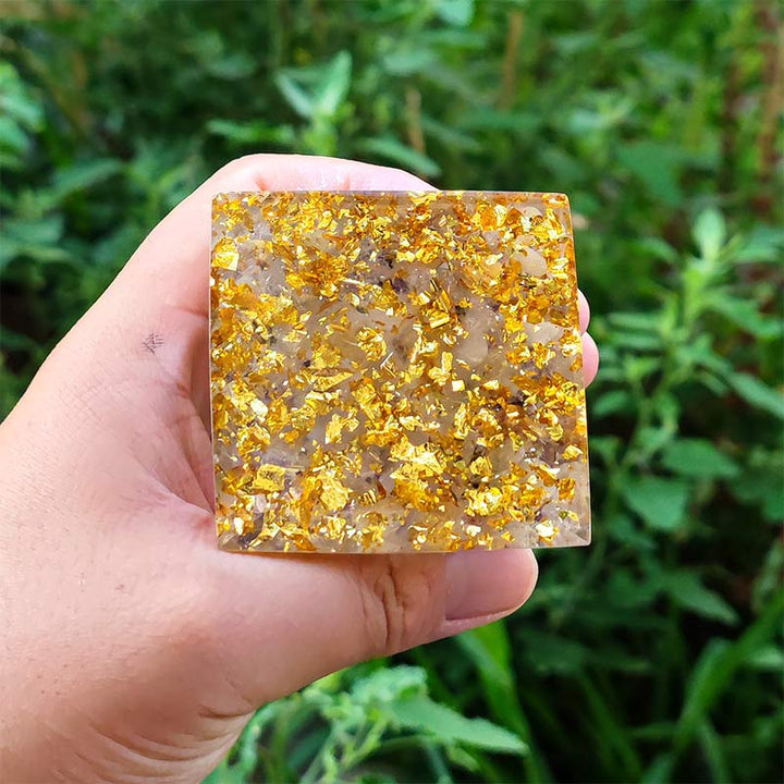 Ametista Olivenorma con Quarzo Ialino Bilancia Zodiaco Orgone Piramide