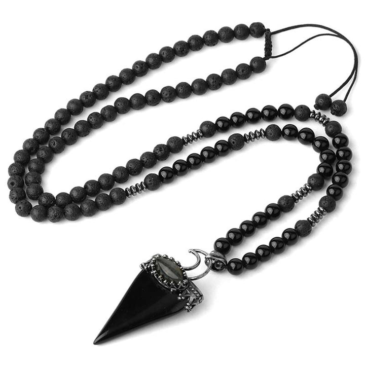 Collana di perline da meditazione prismatica in pietra naturale Olivenorma