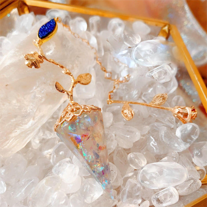 Olivenorma Clear Crystal Rose Protezione Pendolo Magnetico 