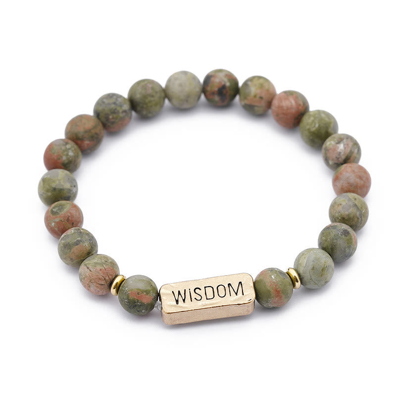 Bracciale con incisione della saggezza delle pietre preziose naturali Olivenorma