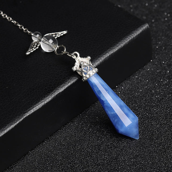 Pendolo con ali d'angelo in cristallo di labradorite Olivenorma