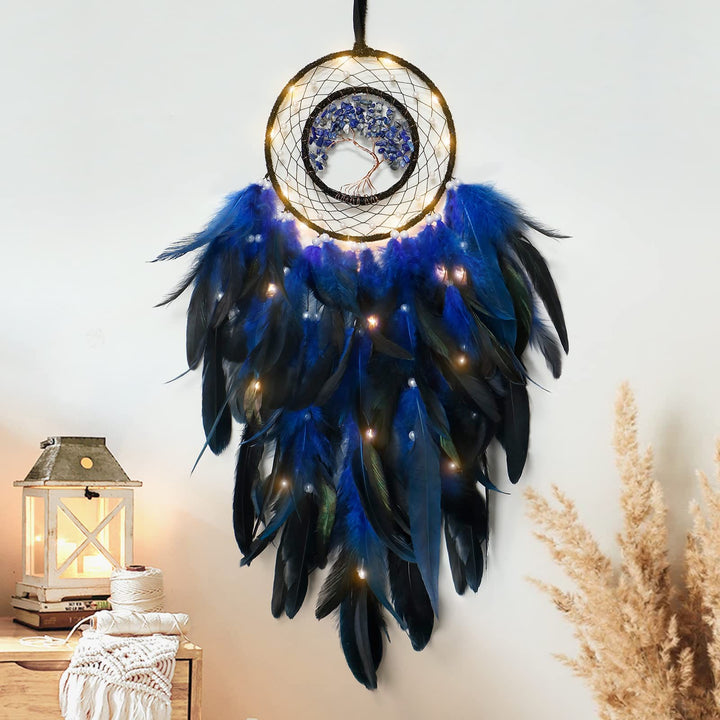 Olivenorma Crystal Tree Of Life Piuma Glow Dream Catcher 