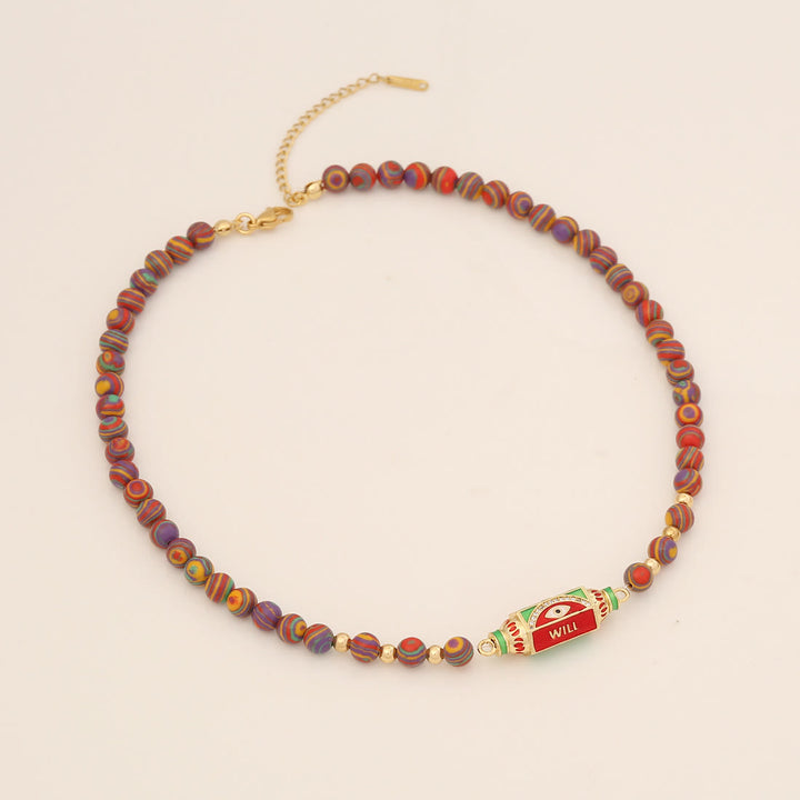 Collana Olivenorma Malocchio Malachite e Turchese