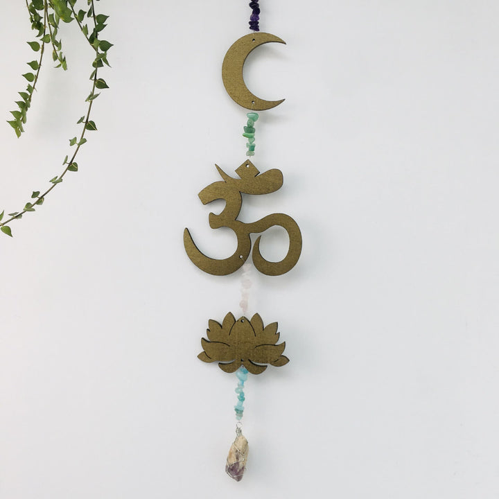 Decorazione da parete Olivenorma Rainbow Gemstone Lotus OM Moon