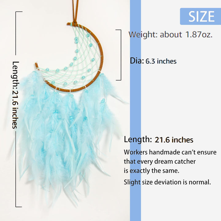 Olivenorma Acchiappasogni a forma di luna in giada viola turchese con perline fatto a mano 