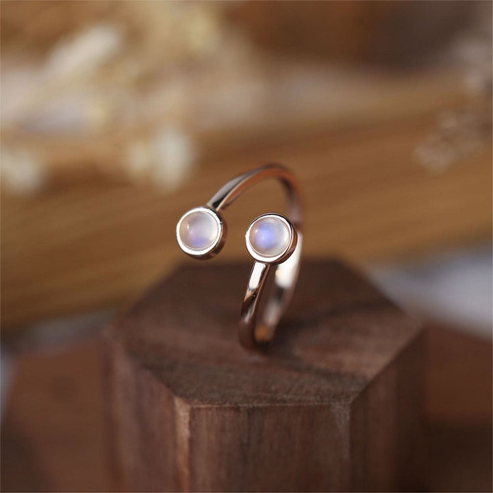 Anello aperto regolabile Olivenorma Moonstone S925 