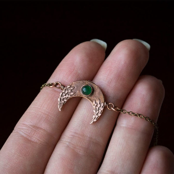 Bracciale Olivenorma Crescent Emerald inciso in bronzo antico