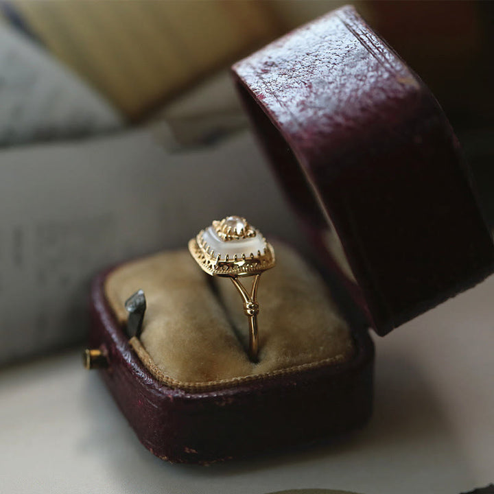Anello vintage in quarzo trasparente quadrato Olivenorma - image 10