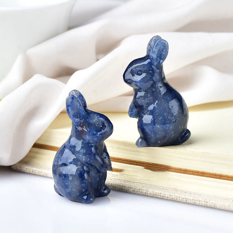 Olivenorma - Decorazione in pietra preziosa con statuetta di cristallo a forma di coniglietto pasquale 