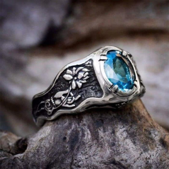 Olivenorma Buddhi Mudra - Anello con topazio azzurro svizzero 