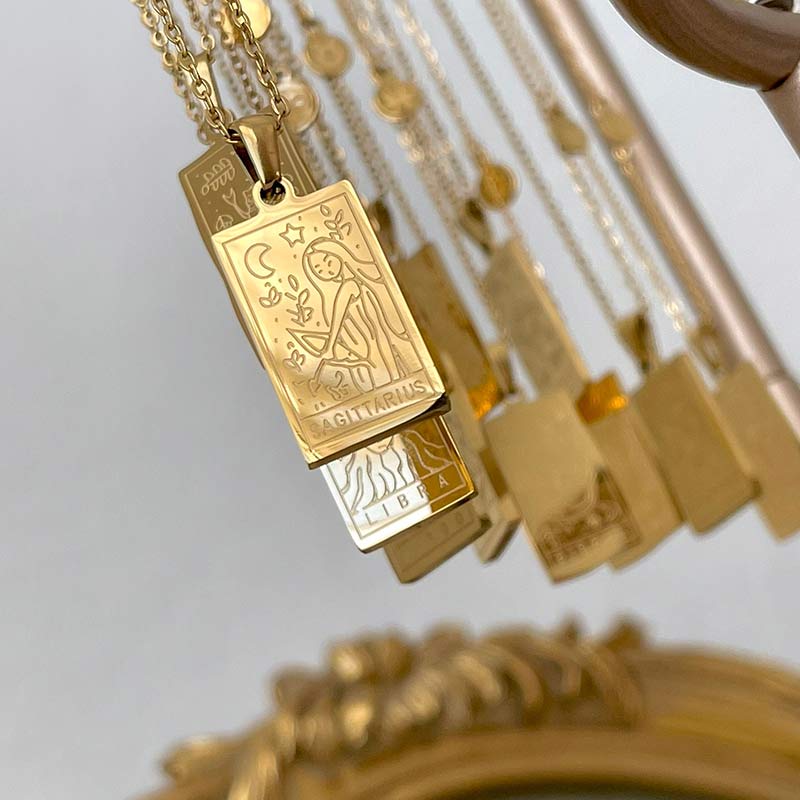 Collana con catena riempita d'oro Olivenorma Zodiac 