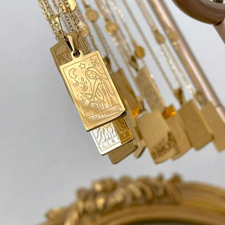 Collana con catena riempita d'oro Olivenorma Zodiac 