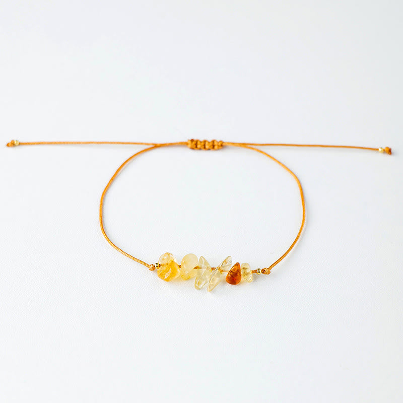 Bracciale intrecciato con pietre preziose irregolari "Nature's Healing Wishes" Olivenorma