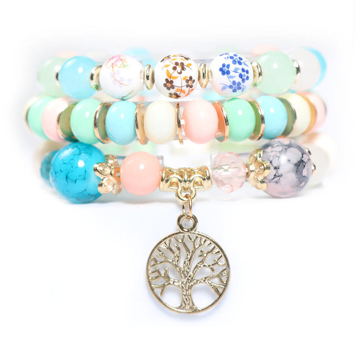 Olivenorma Boho Braccialetto di cristallo fatto a mano con albero della vita 