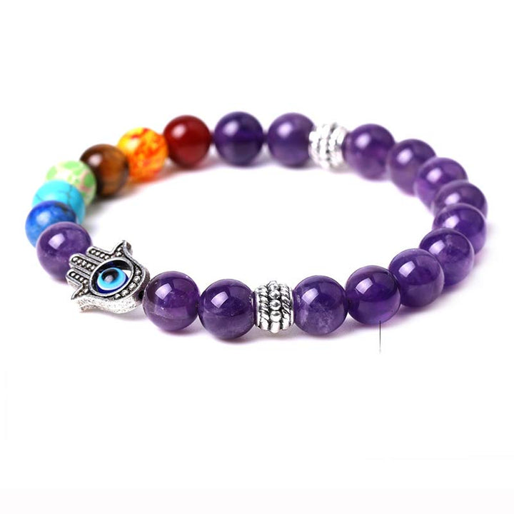 Bracciale Olivenorma Chakra naturale Hamsa e malocchio Reki
