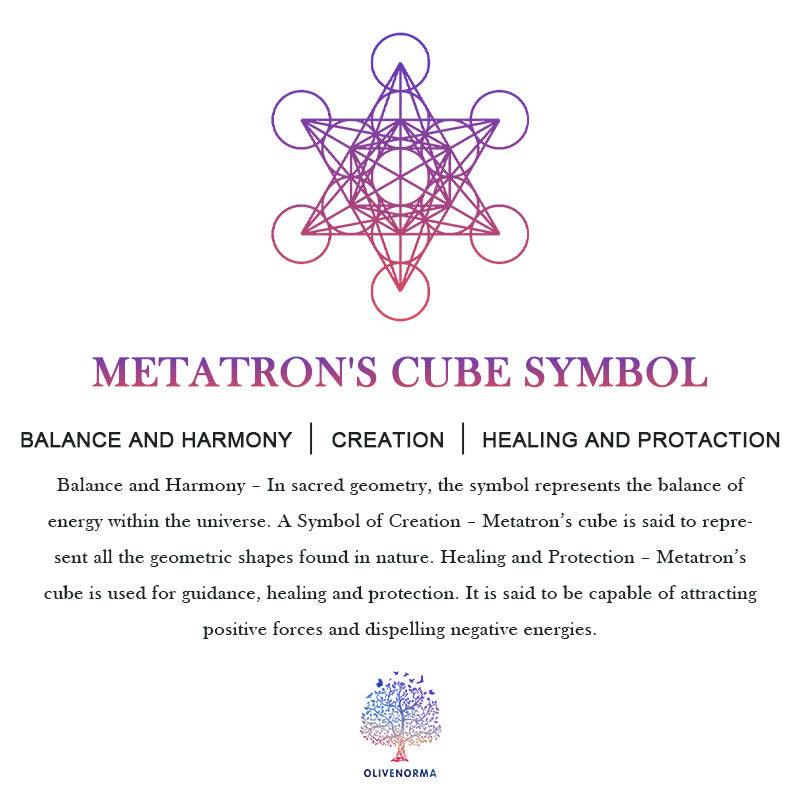 Collana con simbolo del cubo di Metatron in peridoto Olivenorma