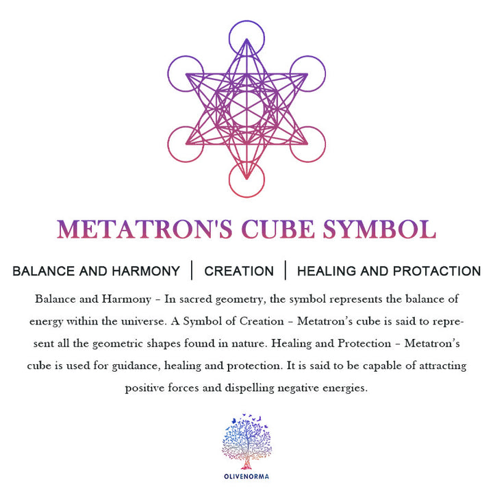 Collana con simbolo del cubo di Metatron in peridoto Olivenorma