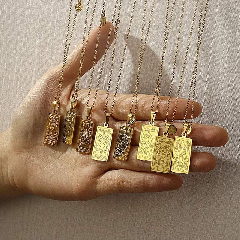 Collana con catena riempita d'oro Olivenorma Zodiac 