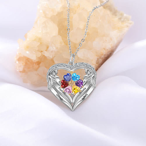 Olivenorma Collana regalo personalizzata con pietra portafortuna e nome inciso CZ
