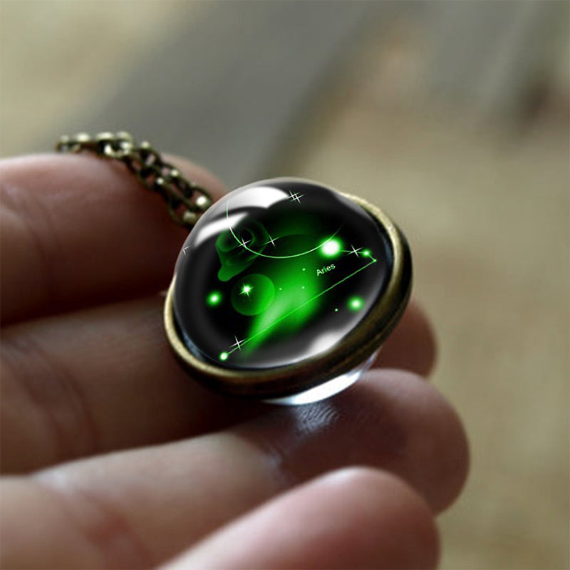 Collana di protezione dello zodiaco Olivenorma Glass 12 Stelle