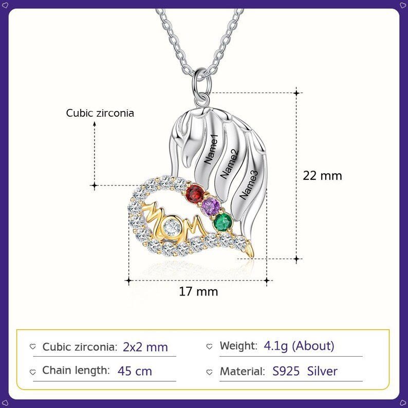 Olivenorma Collana con cuore e mezzo diamante per la mamma