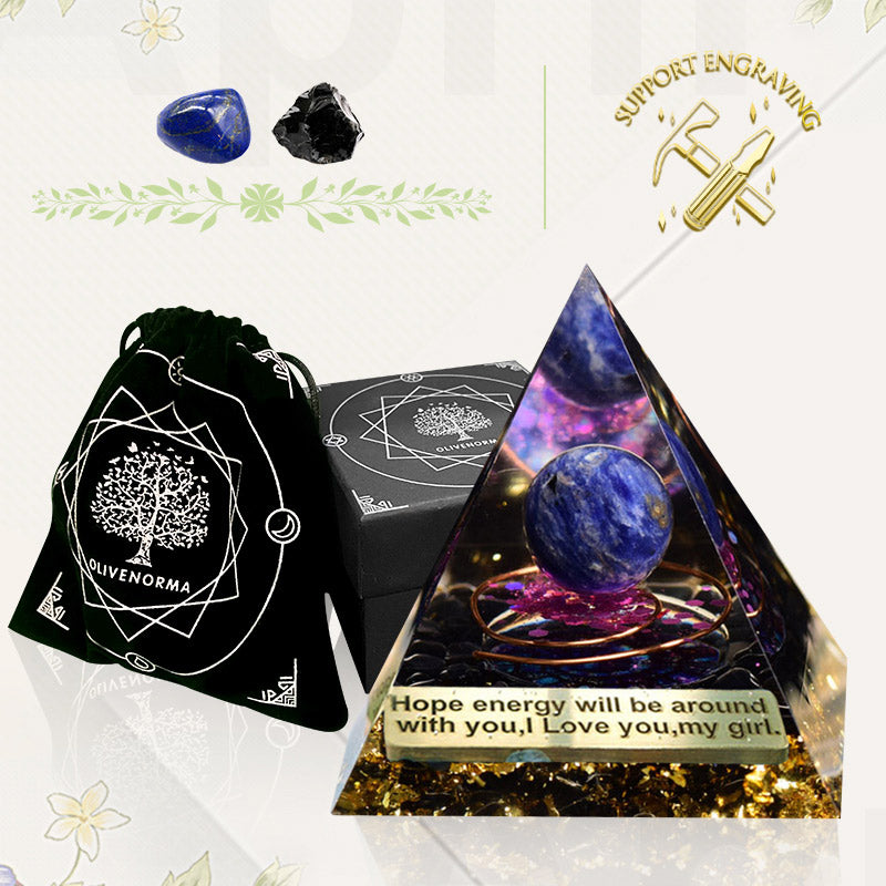 Olivenorma Lapislazzuli Ossidiana Orgone Piramide 