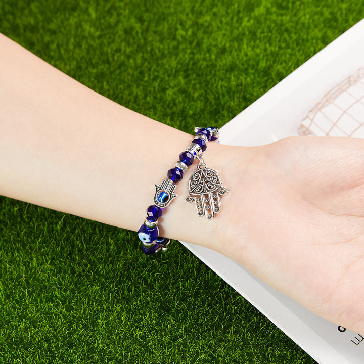 Olivenorma Evil Eye Hamsa Ciondolo Bracciale Zircone Epossidico