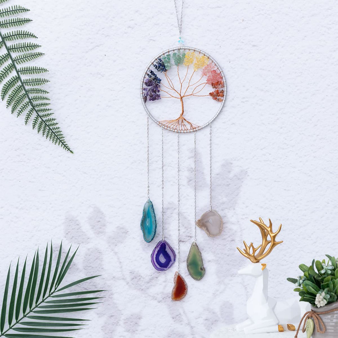 Olivenorma Chakra Agata Albero della Vita Ornamento Decorazione da Parete