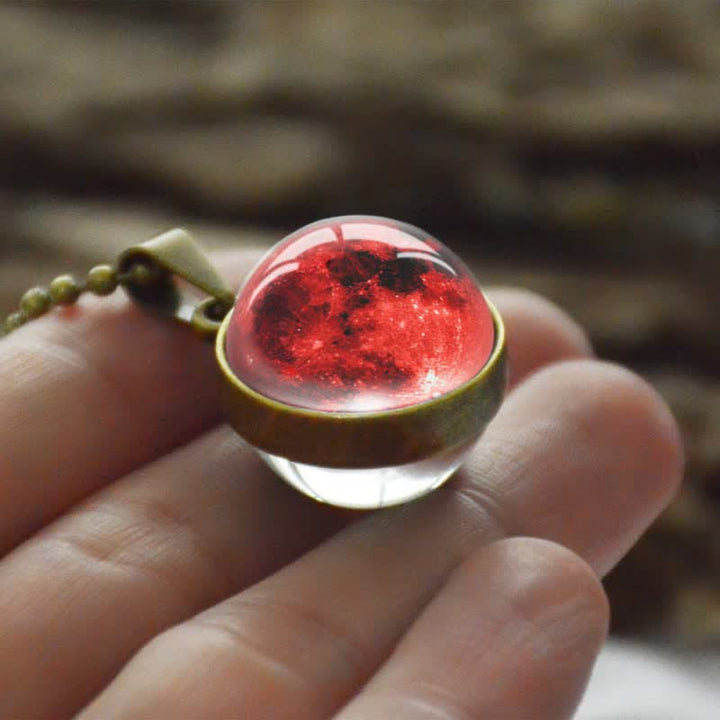 Collana con sfera in vetro di luna e colori Olivenorma