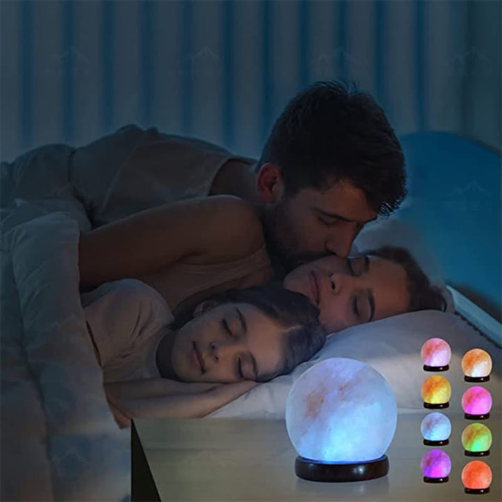 Lampada di sale rosa dell'Himalaya a forma di palla Olivenorma