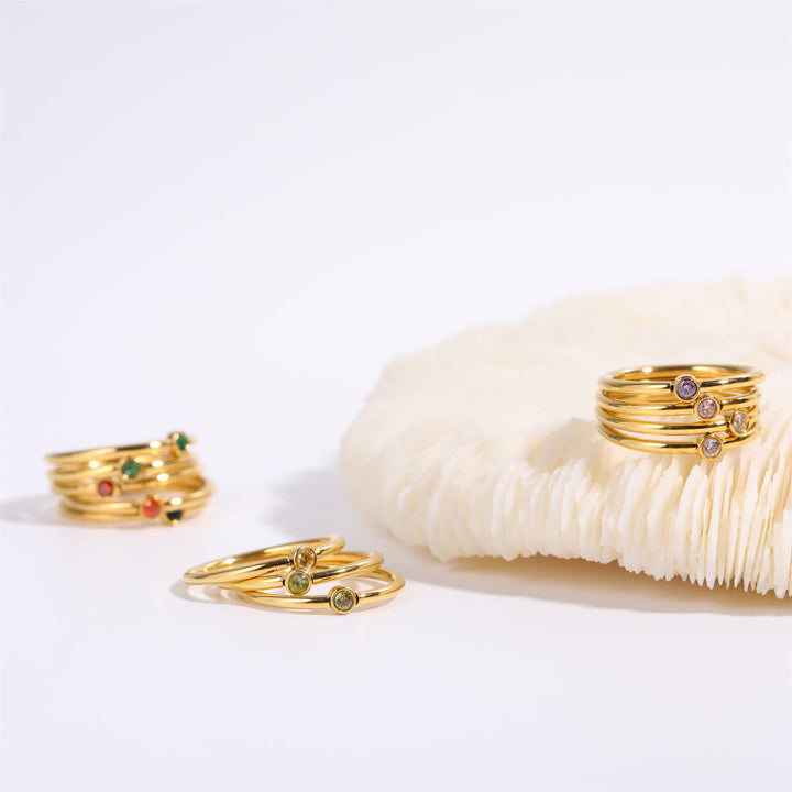 Olivenorma Birthstone Anello sottile per la nascita di 12 mesi - image 6