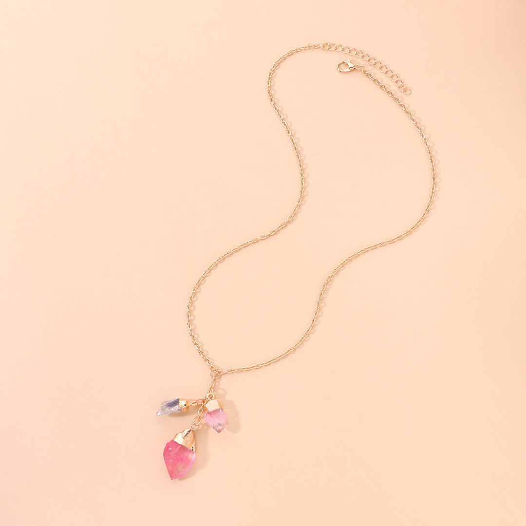 Collana con ciondolo in cristallo colorato Olivenorma 