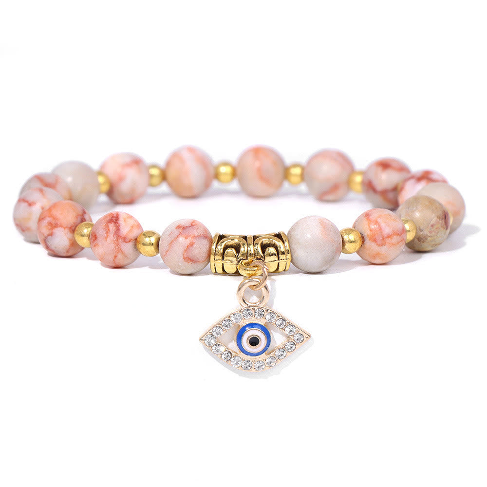 Bracciale con ciondolo malocchio in pietra naturale Olivenorma