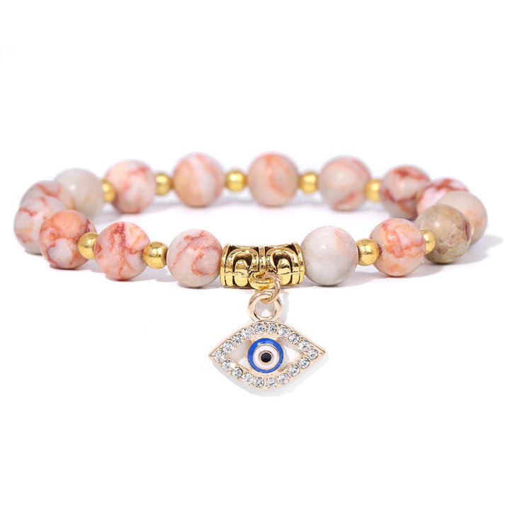 Bracciale con ciondolo malocchio in pietra naturale Olivenorma
