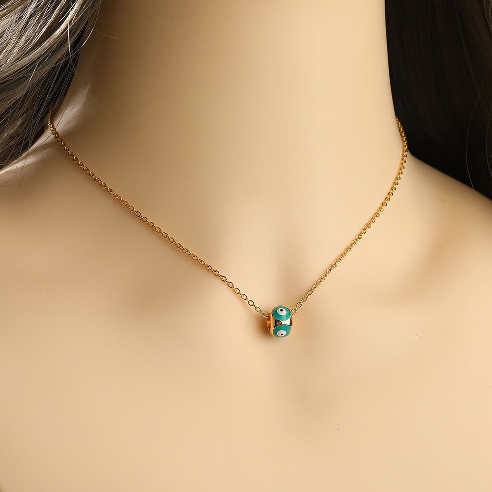Collana con ciondolo a forma di occhio malvagio rotondo che gocciola olio Olivenorma