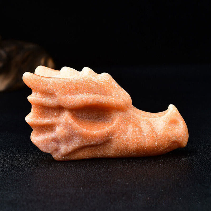 Olivenorma Decorazione con pietra preziosa a forma di teschio con testa di drago da 3,2 pollici