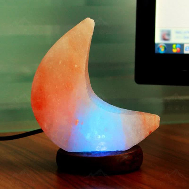 Lampada di vendita rosa dell'Himalaya a forma di mezzaluna Olivenorma