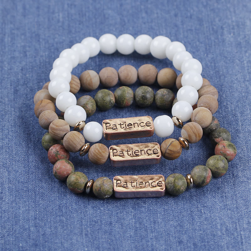 Bracciale con incisione Olivenorma Natural Gemstone Mom Patience