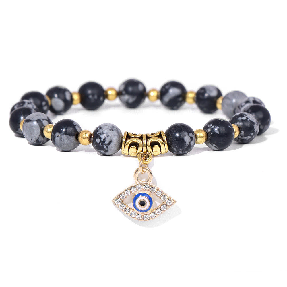 Bracciale con ciondolo malocchio in pietra naturale Olivenorma