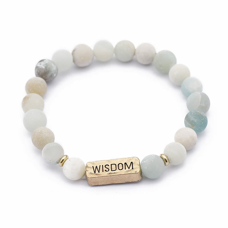 Bracciale con incisione della saggezza delle pietre preziose naturali Olivenorma