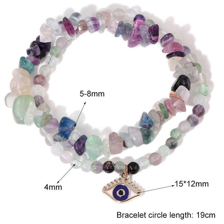 Olivenorma Ciondolo Malocchio Doppio Strato Braccialetto di Cristallo Set