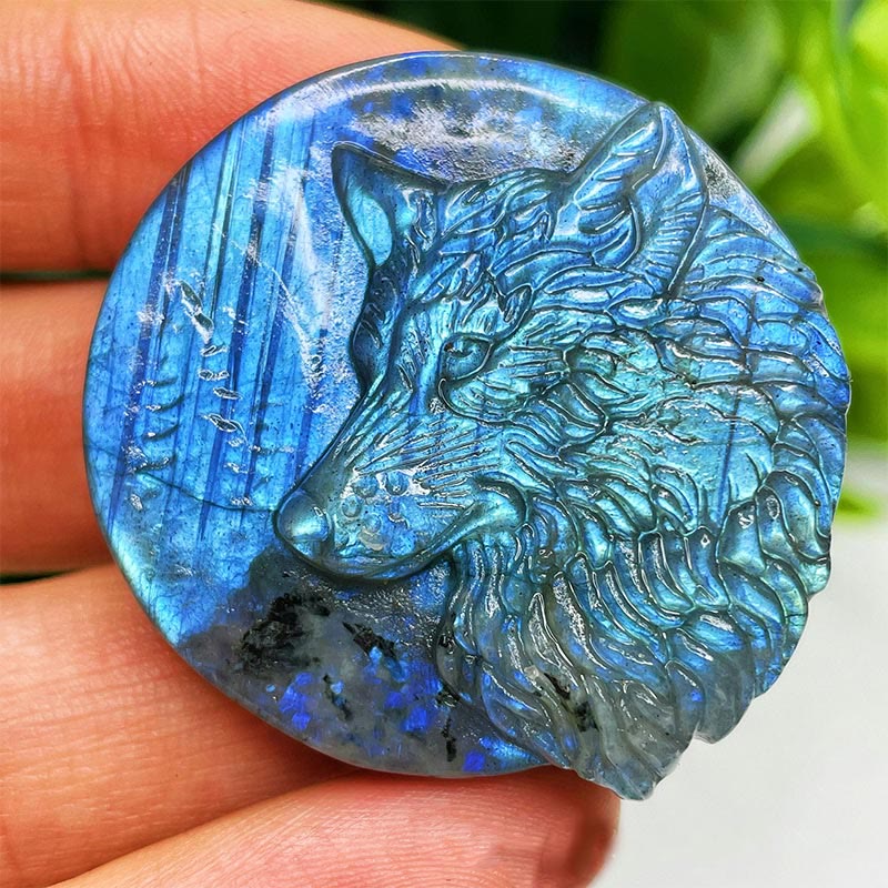 Ornamenti con faccia di luna in labradorite naturale Olivenorma , decorazione con pietre preziose 