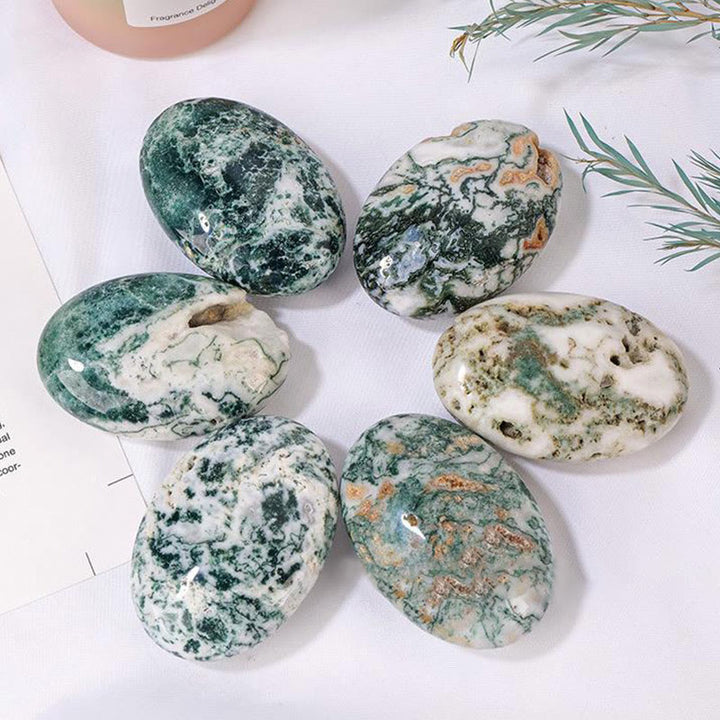 Olivenorma Moss Agate Hot Compress Beauty Massage Pietra naturale